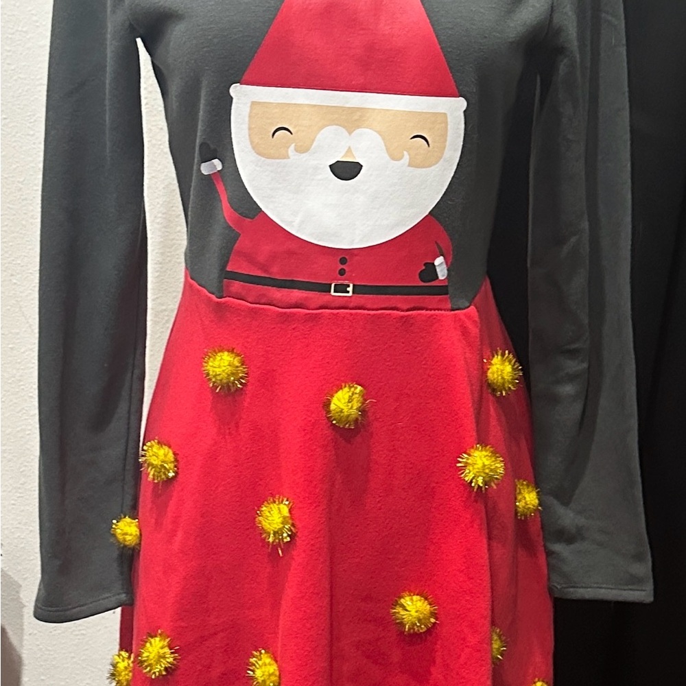 Mighty Fine Santa Costume Dress - Red and Gray